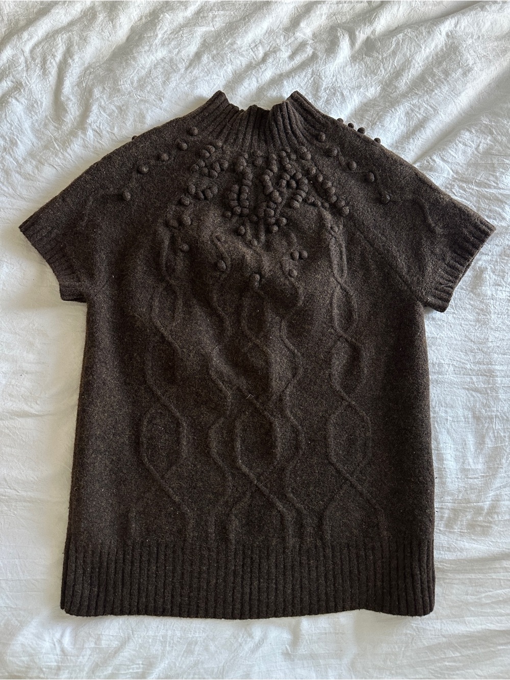 DKNY brown short sleeve sweater